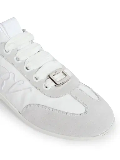 Roger Vivier Women's Viv Suede Mesh Low-Top Sneakers - White | Thumbnail 5 Roger Vivier Women's Viv Suede Mesh Low-Top Sneakers - White | Thumbnail 5