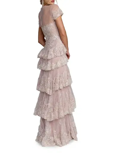 Mac Duggal Women's Embellished Tiered Gown - Rose Multi - Size 12 | Thumbnail 2 Mac Duggal Women's Embellished Tiered Gown - Rose Multi - Size 12 | Thumbnail 2