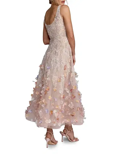Mac Duggal Women's Sequined Floral Appliqué Cocktail Dress - Blush Multi - Size 14 | Thumbnail 2