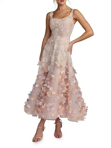 Mac Duggal Women's Sequined Floral Appliqué Cocktail Dress - Blush Multi - Size 14 | Thumbnail 1