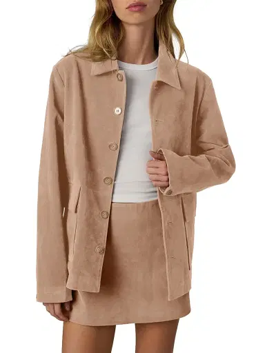 Joe's Jeans Women's Faux-Suede Chore Coat | Thumbnail 6