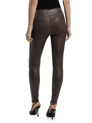 L'AGENCE Women's Marguerite Mid-Rise Coated Skinny Jeans - Chocolate Coated | Thumbnail 5