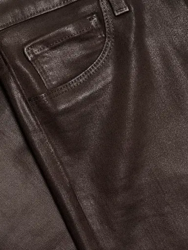 L'AGENCE Women's Marguerite Mid-Rise Coated Skinny Jeans - Chocolate Coated | Thumbnail 7