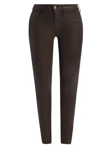 L'AGENCE Women's Marguerite Mid-Rise Coated Skinny Jeans - Chocolate Coated | Thumbnail 1