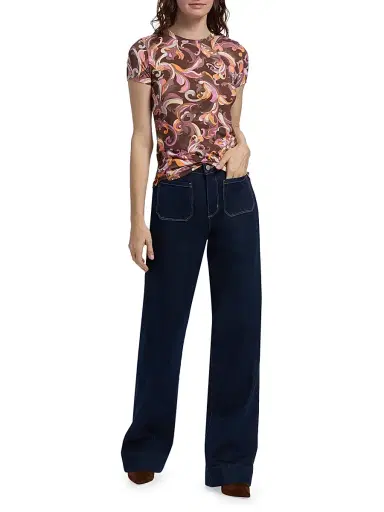 L'AGENCE Women's Nolan Patch Pocket Wide-Leg Jeans - Koval | Thumbnail 2