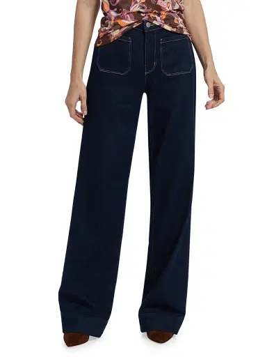 L'AGENCE Women's Nolan Patch Pocket Wide-Leg Jeans - Koval | Thumbnail 3