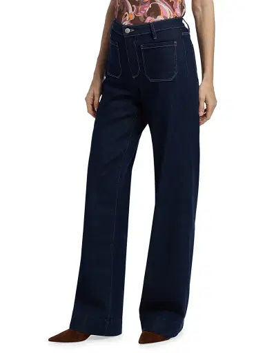 L'AGENCE Women's Nolan Patch Pocket Wide-Leg Jeans - Koval | Thumbnail 4