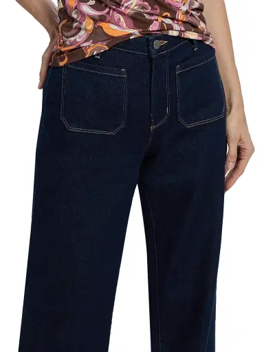 L'AGENCE Women's Nolan Patch Pocket Wide-Leg Jeans - Koval | Thumbnail 6