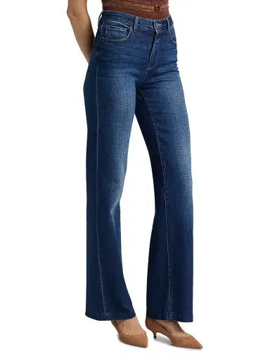 L'Agence Women's Scottie Denim High-Rise Wide-Leg Jeans - Marvista - Size 31 | Thumbnail 4