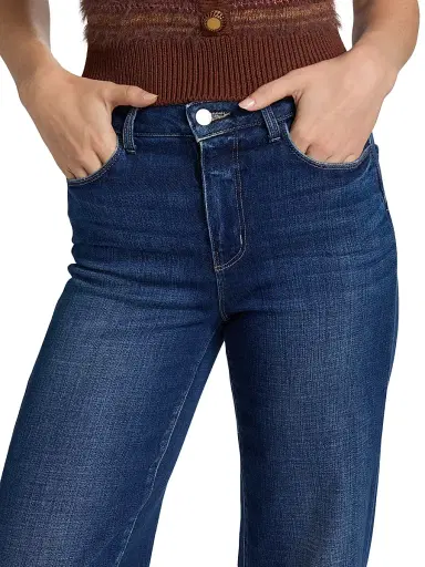 L'Agence Women's Scottie Denim High-Rise Wide-Leg Jeans - Marvista - Size 31 | Thumbnail 6