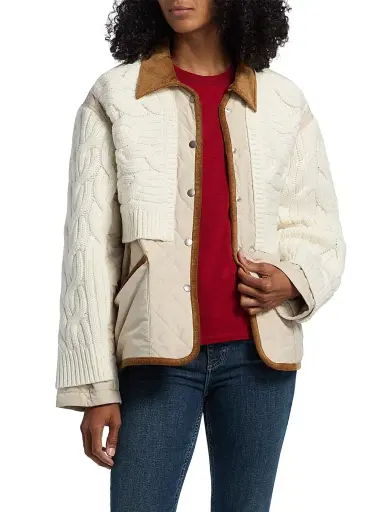 rag & bone Women's Ivy Mixed Media Jacket - | Thumbnail 3