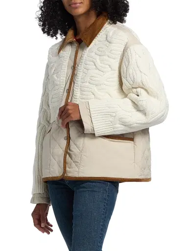 rag & bone Women's Ivy Mixed Media Jacket - | Thumbnail 4