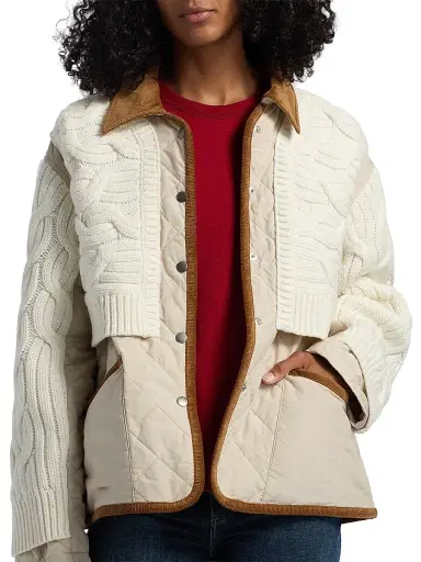 rag & bone Women's Ivy Mixed Media Jacket - | Thumbnail 6
