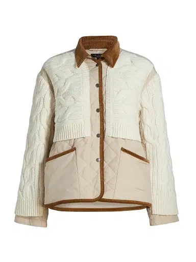 rag & bone Women's Ivy Mixed Media Jacket - | Thumbnail 1