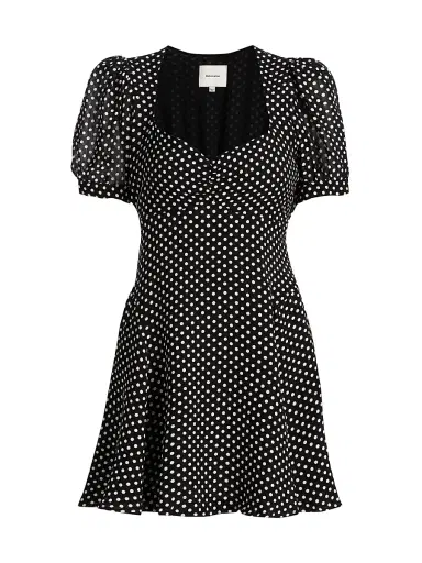 Reformation Women's Rebecca Polka Dot Minidress - Caviar Dot - Size 12 | Thumbnail 1