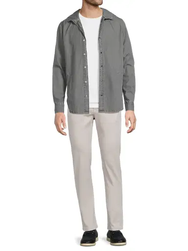 Kiton Men's Mariano Hooded Chambray Shirt | Thumbnail 2 Kiton Men's Mariano Hooded Chambray Shirt | Thumbnail 2