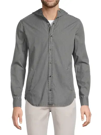Kiton Men's Mariano Hooded Chambray Shirt | Thumbnail 3 Kiton Men's Mariano Hooded Chambray Shirt | Thumbnail 3