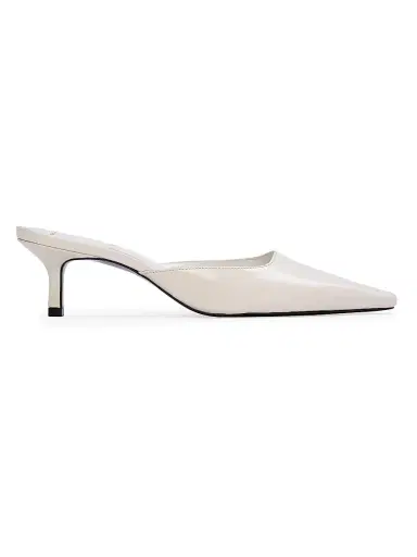 Black Suede Studio Women's Riley 50MM Leather Mules - Coconut Leather - Size 12 | Thumbnail 1 Black Suede Studio Women's Riley 50MM Leather Mules - Coconut Leather - Size 12 | Thumbnail 1