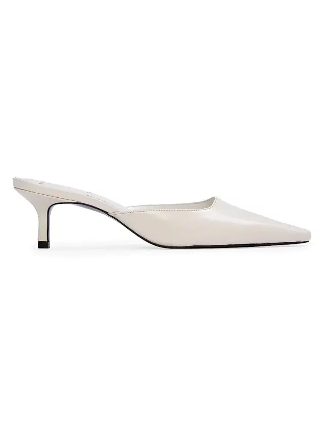 Black Suede Studio Women's Riley 50MM Leather Mules - Coconut Leather