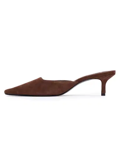Black Suede Studio Women's Riley 50MM Suede Mules - Brownie Suede - Size 12 | Thumbnail 4