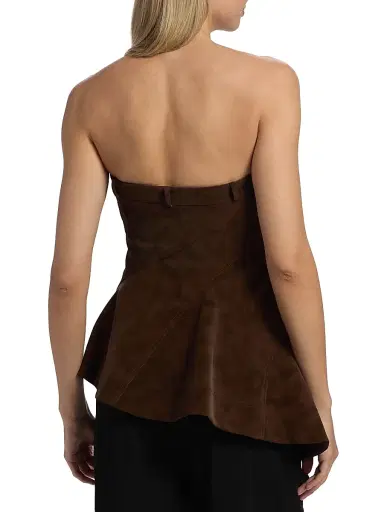 AMUR Women's Augusta Bustier Peplum Top - Toffee Swirl | Thumbnail 5