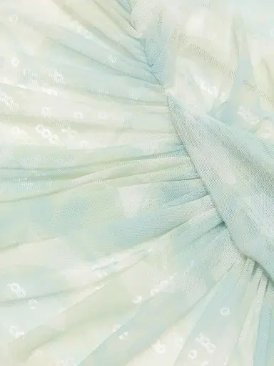 BCBGMAXAZRIA Women's Mesh Sequin One-Shoulder Floral Gown - Sky Floral Print | Thumbnail 7