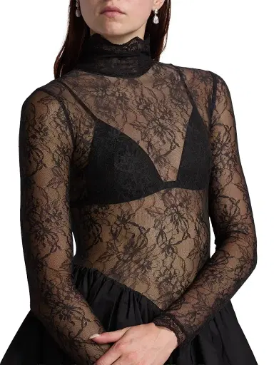 BCBGMAXAZRIA Women's Stretch Lace Bubble Minidress - Black - Size 12 | Thumbnail 6 BCBGMAXAZRIA Women's Stretch Lace Bubble Minidress - Black - Size 12 | Thumbnail 6