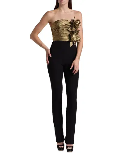 BCBGMAXAZRIA Women's Ruched Strapless Jumpsuit | Thumbnail 3 BCBGMAXAZRIA Women's Ruched Strapless Jumpsuit | Thumbnail 3