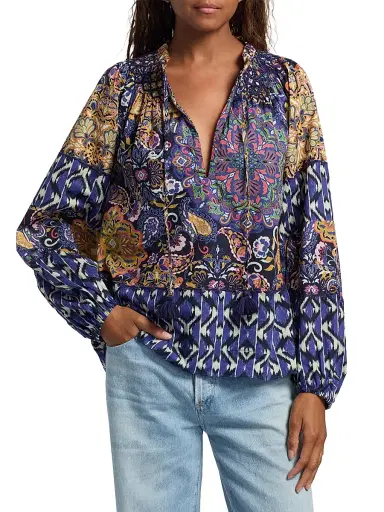 FIGUE Women's Mae Kaleidoscope Printed Blouse | Thumbnail 3 FIGUE Women's Mae Kaleidoscope Printed Blouse | Thumbnail 3