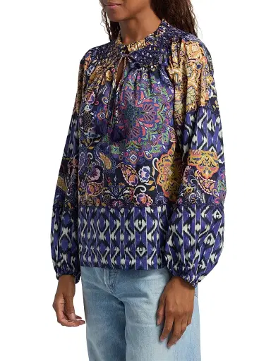 FIGUE Women's Mae Kaleidoscope Printed Blouse | Thumbnail 4 FIGUE Women's Mae Kaleidoscope Printed Blouse | Thumbnail 4