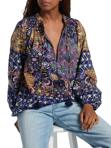 FIGUE Women's Mae Kaleidoscope Printed Blouse | Thumbnail 6 FIGUE Women's Mae Kaleidoscope Printed Blouse | Thumbnail 6