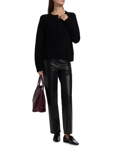 Loulou de Saison Women's Aidar Wool-Cashmere Cardigan - Black - Size Medium | Thumbnail 2