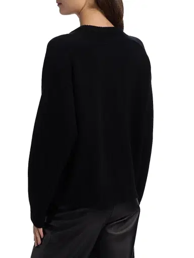 Loulou de Saison Women's Aidar Wool-Cashmere Cardigan - Black - Size Medium | Thumbnail 5
