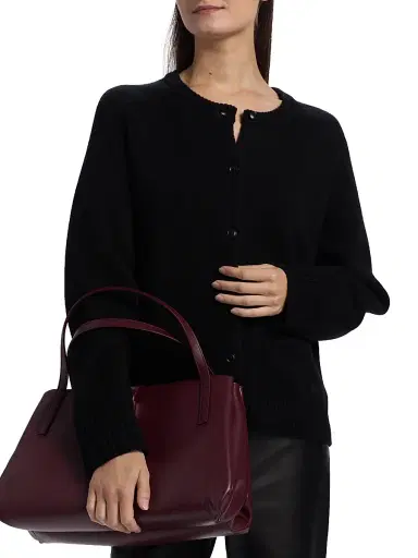Loulou de Saison Women's Aidar Wool-Cashmere Cardigan - Black - Size Medium | Thumbnail 6