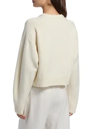 Loulou de Saison Women's Bruzzi Cropped Wool-Cashmere Sweater - Ivory - Size XL | Thumbnail 5 Loulou de Saison Women's Bruzzi Cropped Wool-Cashmere Sweater - Ivory - Size XL | Thumbnail 5