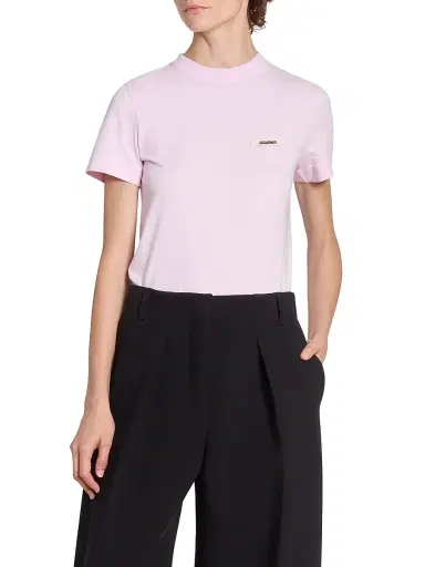 Jacquemus Women's Logo Cotton T-Shirt - Pink - Size Large | Thumbnail 3 Jacquemus Women's Logo Cotton T-Shirt - Pink - Size Large | Thumbnail 3