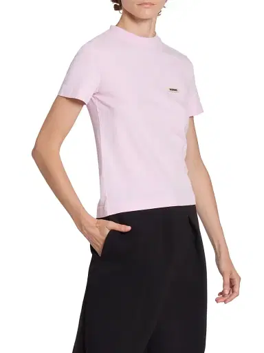 Jacquemus Women's Logo Cotton T-Shirt - Pink - Size Large | Thumbnail 4 Jacquemus Women's Logo Cotton T-Shirt - Pink - Size Large | Thumbnail 4