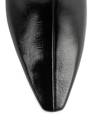 TOTEME Women's Slim Glossy Leather Ankle Boots - Black - Size 11 | Thumbnail 5