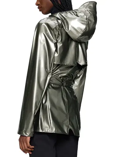 Rains Women's Curve Hooded Jacket - Raven | Thumbnail 4