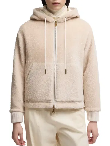 Moncler Women's Reversible Down Filled Hoodie - White Pink | Thumbnail 2 Moncler Women's Reversible Down Filled Hoodie - White Pink | Thumbnail 2