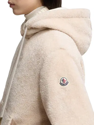 Moncler Women's Reversible Down Filled Hoodie - White Pink | Thumbnail 4 Moncler Women's Reversible Down Filled Hoodie - White Pink | Thumbnail 4
