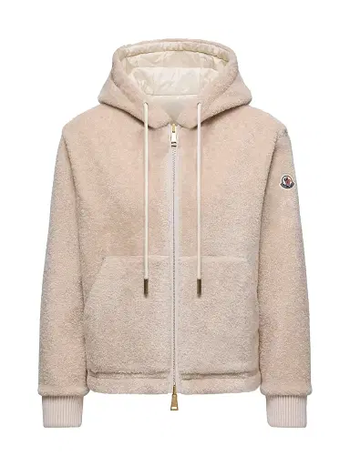 Moncler Women's Reversible Down Filled Hoodie - White Pink | Thumbnail 1 Moncler Women's Reversible Down Filled Hoodie - White Pink | Thumbnail 1