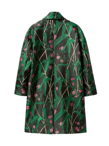 La DoubleJ Women's Boxy Coat - Bamboo Jacquard Black | Thumbnail 2