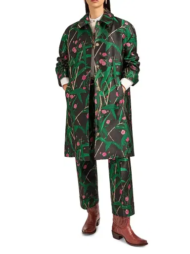 La DoubleJ Women's Boxy Coat - Bamboo Jacquard Black | Thumbnail 5