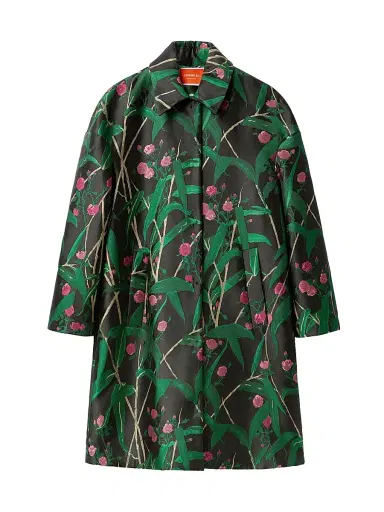 La DoubleJ Women's Boxy Coat - Bamboo Jacquard Black | Thumbnail 1