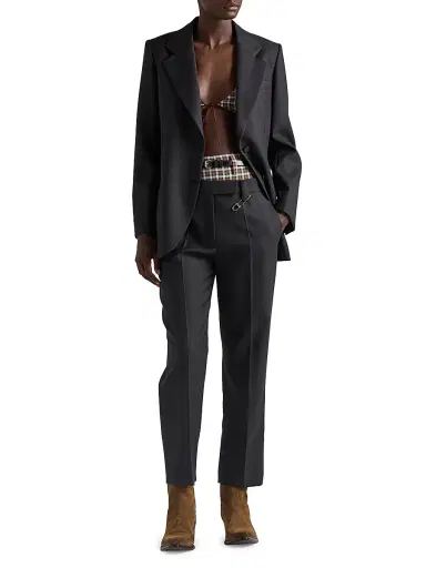 Prada Women's Single-Breasted Gabardine Jacket - Grey - Size 0 | Thumbnail 4 Prada Women's Single-Breasted Gabardine Jacket - Grey - Size 0 | Thumbnail 4