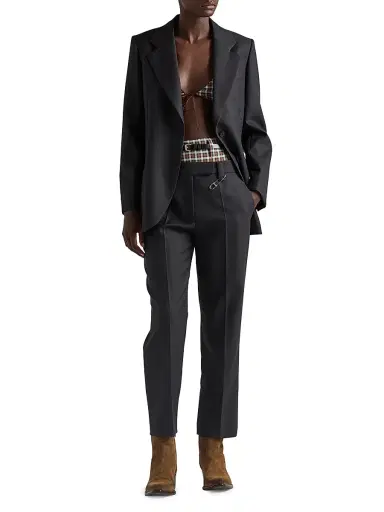 Prada Women's Single-Breasted Gabardine Jacket - Grey - Size 0 | Thumbnail 7 Prada Women's Single-Breasted Gabardine Jacket - Grey - Size 0 | Thumbnail 7