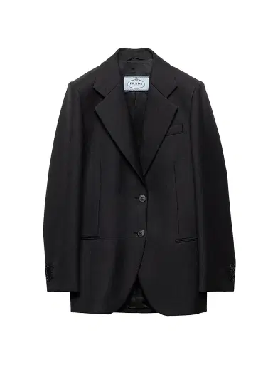 Prada Women's Single-Breasted Gabardine Jacket - Grey - Size 0 | Thumbnail 1 Prada Women's Single-Breasted Gabardine Jacket - Grey - Size 0 | Thumbnail 1