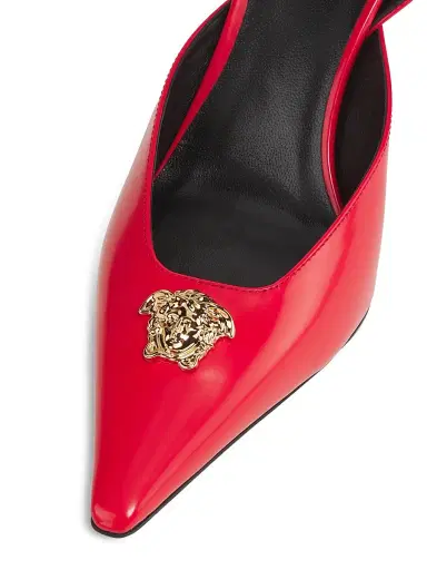 Versace Women's 85MM Patent Leather Medusa Pumps - Red Gold | Thumbnail 4 Versace Women's 85MM Patent Leather Medusa Pumps - Red Gold | Thumbnail 4