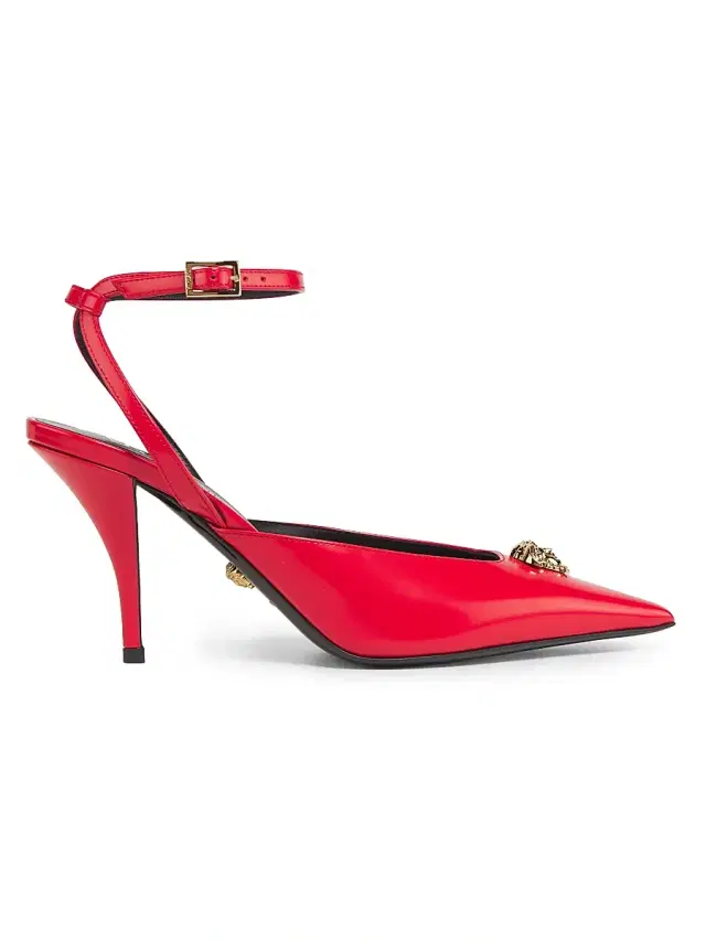 Women's 85MM Patent Leather Medusa Pumps - Red Gold